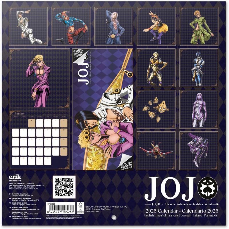 Jojo's Bizarre Adventure - Calendrier 2025