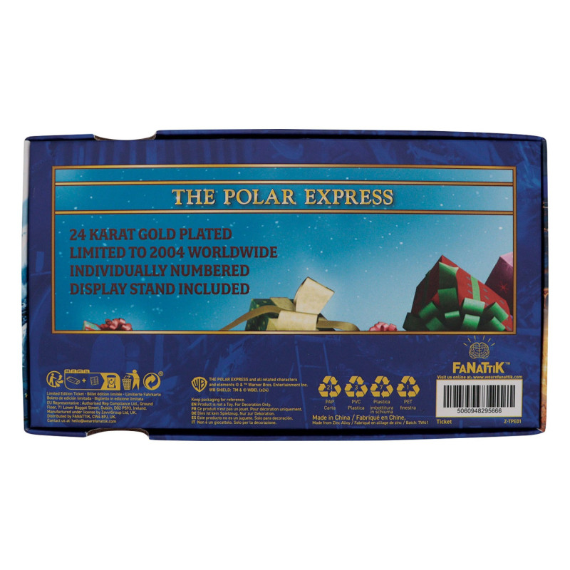 OCTOBRE 2024 : The Polar Express - Réplique Train Ticket 24k Gold Plated 2004 exemplaires