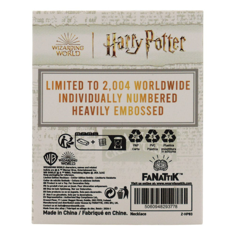 FÉVRIER 2025 : Harry Potter - Pendentif et collier Azkaban 2004 exemplaires