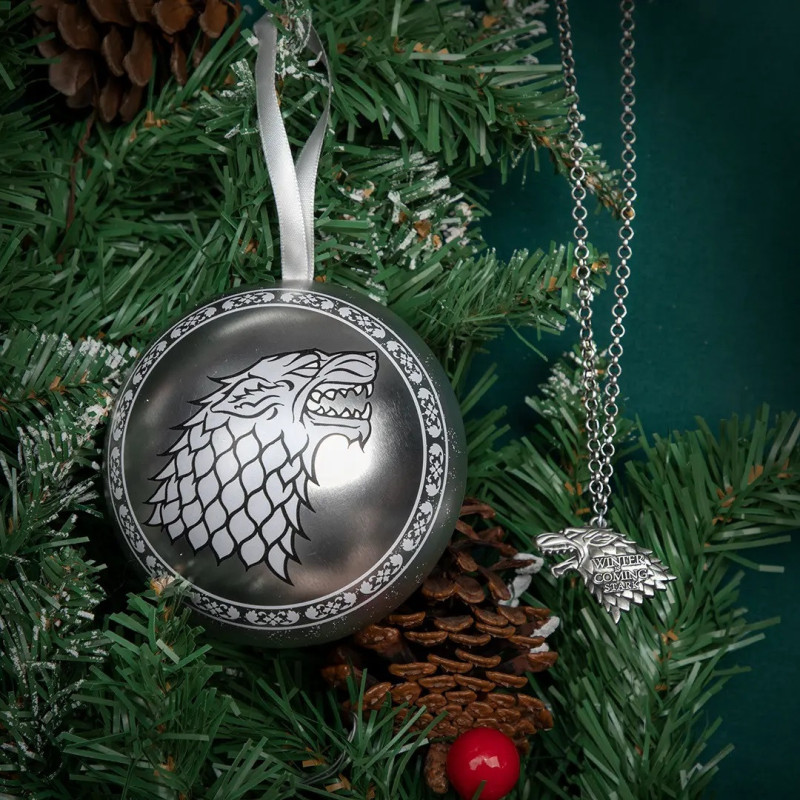 NOVEMBRE 2024 : Game of Thrones - Boule à sapin capsule Collier Stark