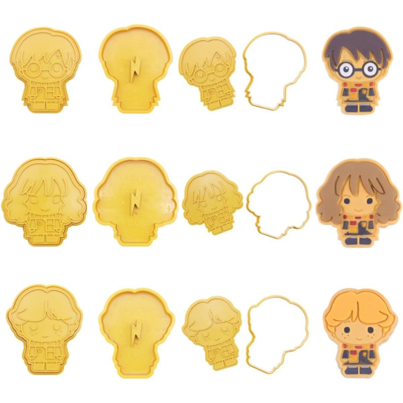 Harry Potter - Set 3 emporte-pièces et cookie cutters Ron, Hermione & Harry