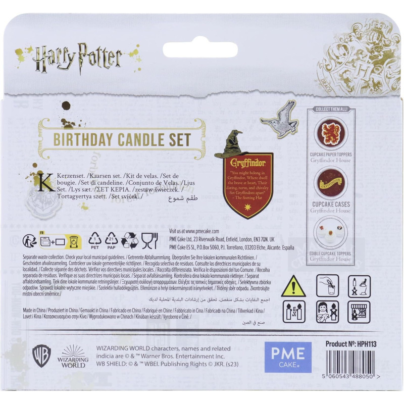 Harry Potter - Set de 7 bougies Anniversaire Gryffindor