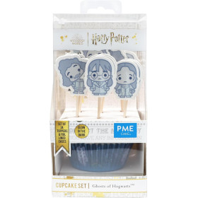 Harry Potter - Set de 24 caissettes à cupcakes & toppers Fantômes d'Hogwarts