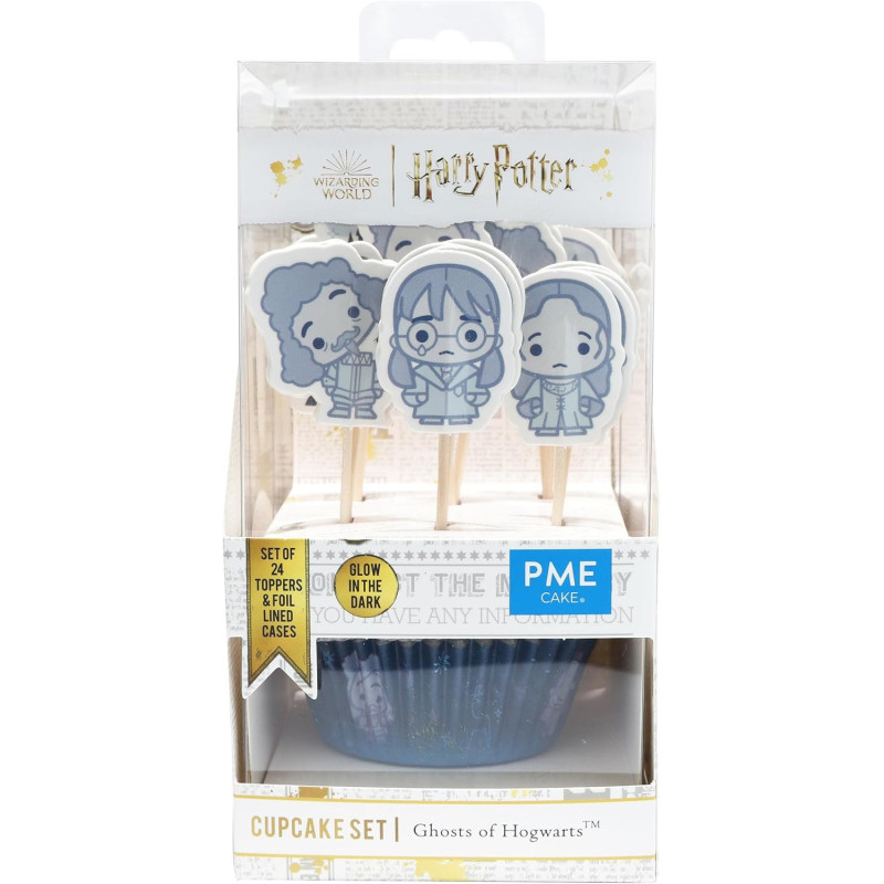 Harry Potter - Set de 24 caissettes à cupcakes & toppers Fantômes d'Hogwarts