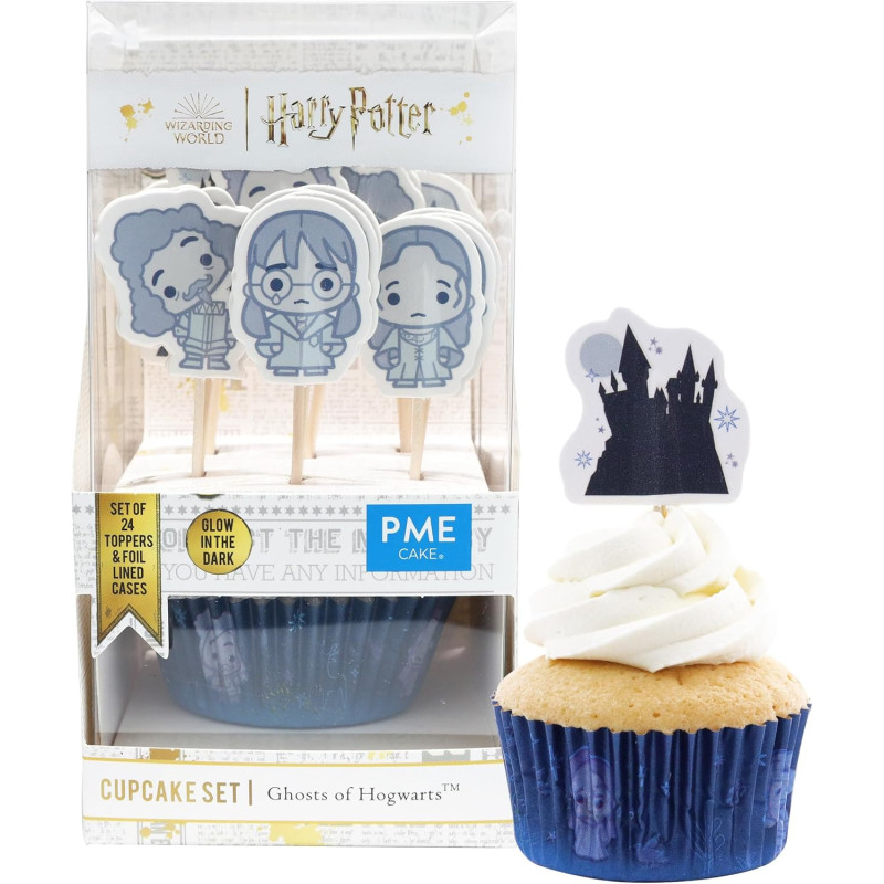 Harry Potter - Set de 24 caissettes à cupcakes & toppers Fantômes d'Hogwarts