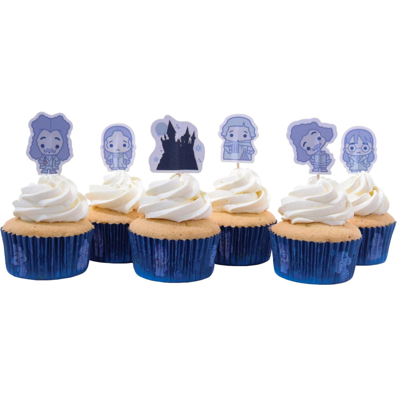 Harry Potter - Set de 24 caissettes à cupcakes & toppers Fantômes d'Hogwarts