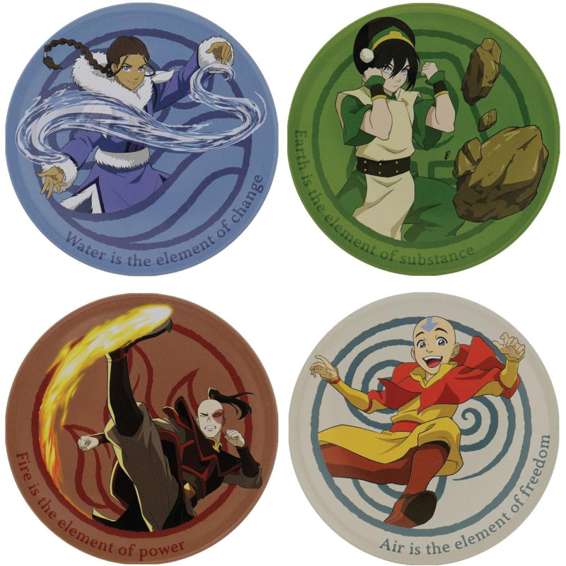 Avatar : The Last Airbender - Set de 4 sous-verres Eléments