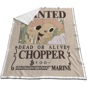 One Piece - Couverture plaid sherpa Chopper Wanted 130 x 170 cm