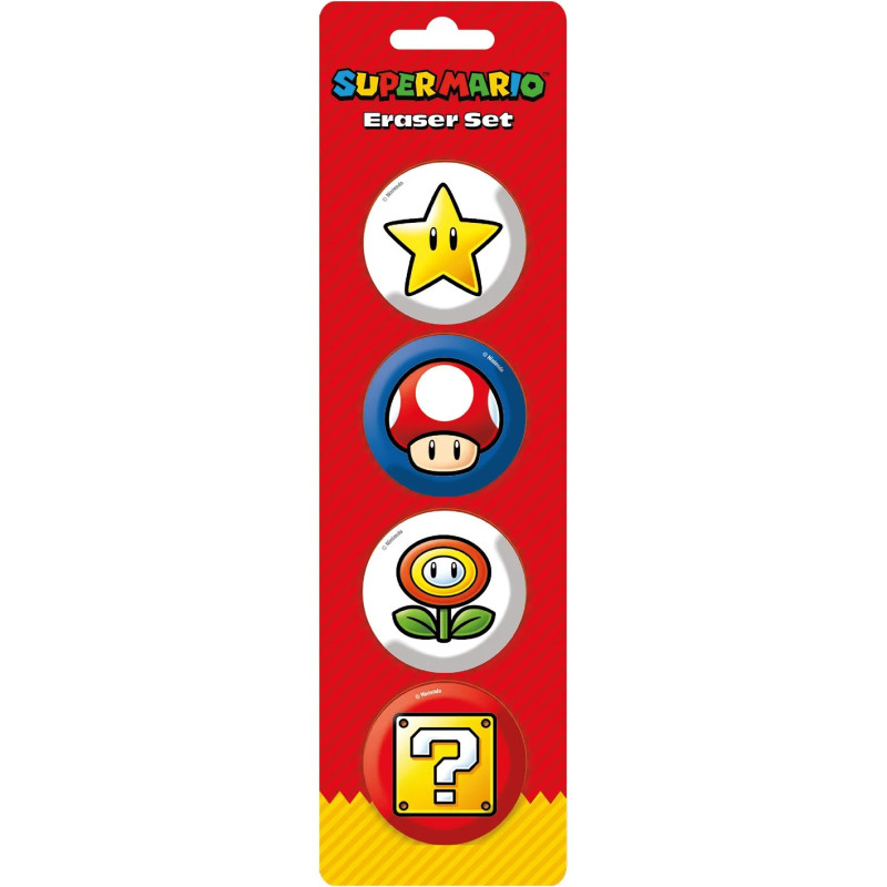 Super Mario - Set de 4 gommes