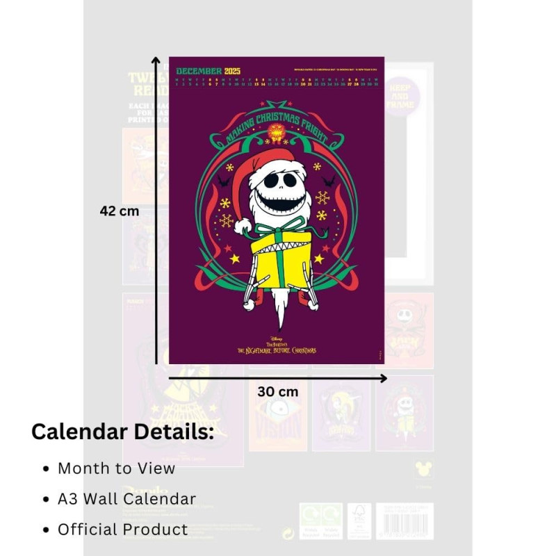 Nightmare Before Christmas - Calendrier 2025 Format A3