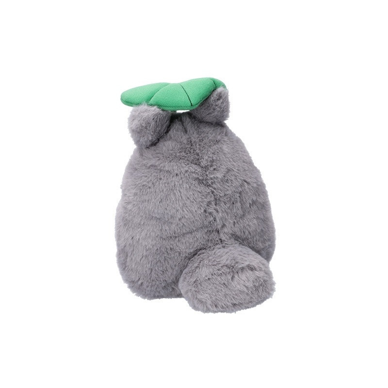 Mon voisin Totoro - Coussin peluche Nakayoshi Totoro Gris avec feuille 21 cm