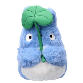 Mon voisin Totoro - Coussin peluche Nakayoshi Totoro Bleu avec feuille 18 cm