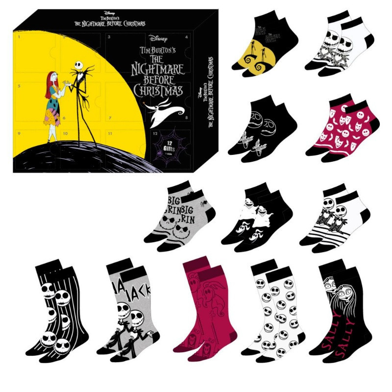 Nightmare Before Christmas - Calendrier de l'avent 12 jours / 12 paires de chaussettes 35/41