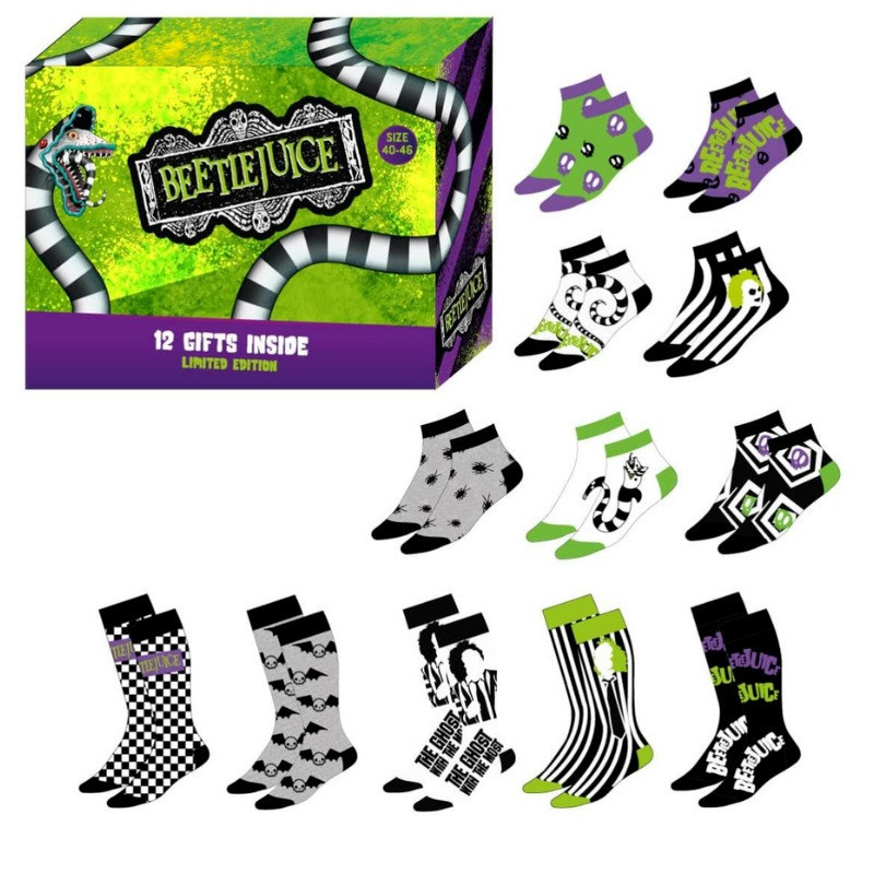 Beetlejuice - Calendrier de l'avent 12 jours / 12 paires de chaussettes 40/46