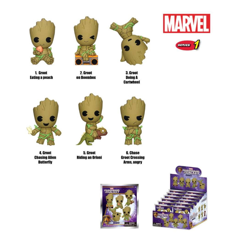 Marvel - Aimant Groot en sachet mystère 1 EXEMPLAIRE ALEATOIRE