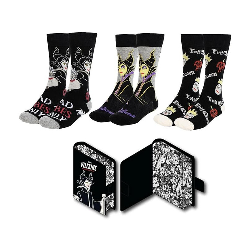 Disney - Set de 3 paires de chaussettes Villains 36/43