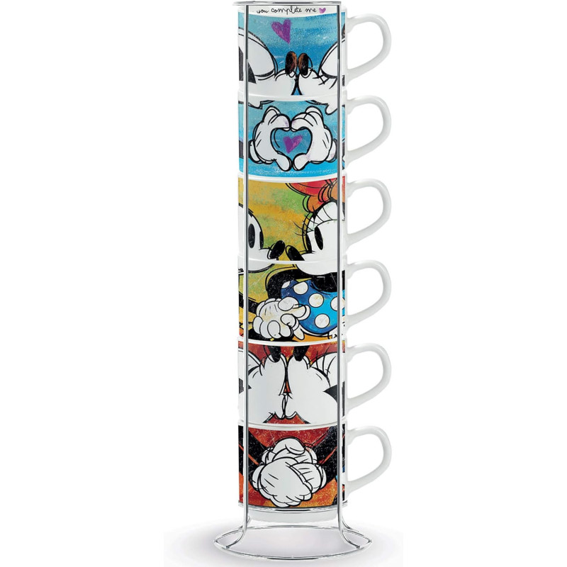 Disney - Set de 6 tasses à café empilables Mickey & Minnie