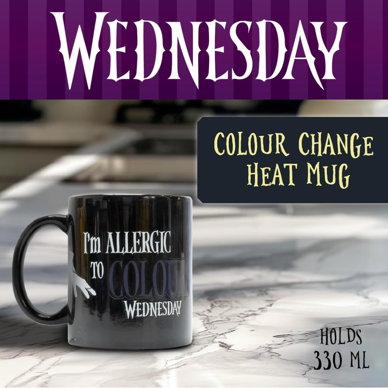 Wednesday - Mug thermo-réactif Allergic To Colour