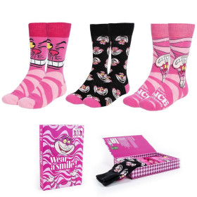 Disney : Alice au Pays des Merveilles - 3 paires de Chaussettes Cheshire Cat 36/43