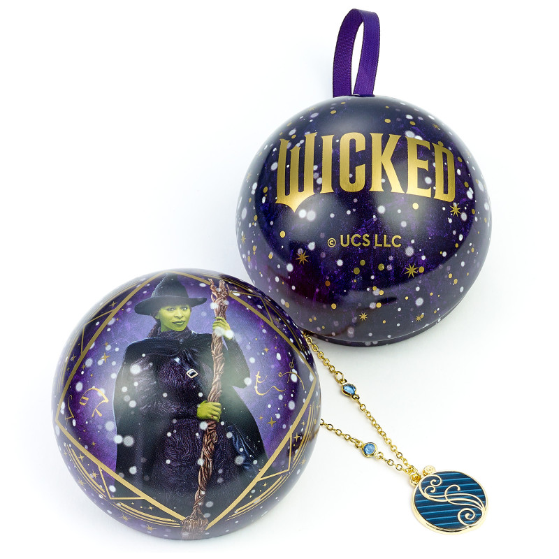 Wicked - Boule de sapin de Noël Elphaba & Blue Shiz University (avec collier)