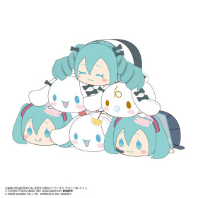 Hatsune Miku x Sanrio - Peluche Potekoro Miku Cinnamoroll  1 EXEMPLAIRE ALEATOIRE