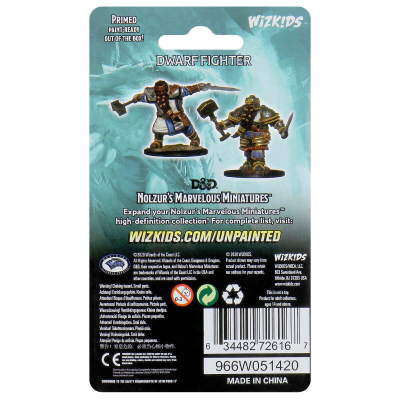 Dungeons & Dragons: Nolzur’s Marvelous - Figurines miniatures à peindre Dwarf Male Fighter