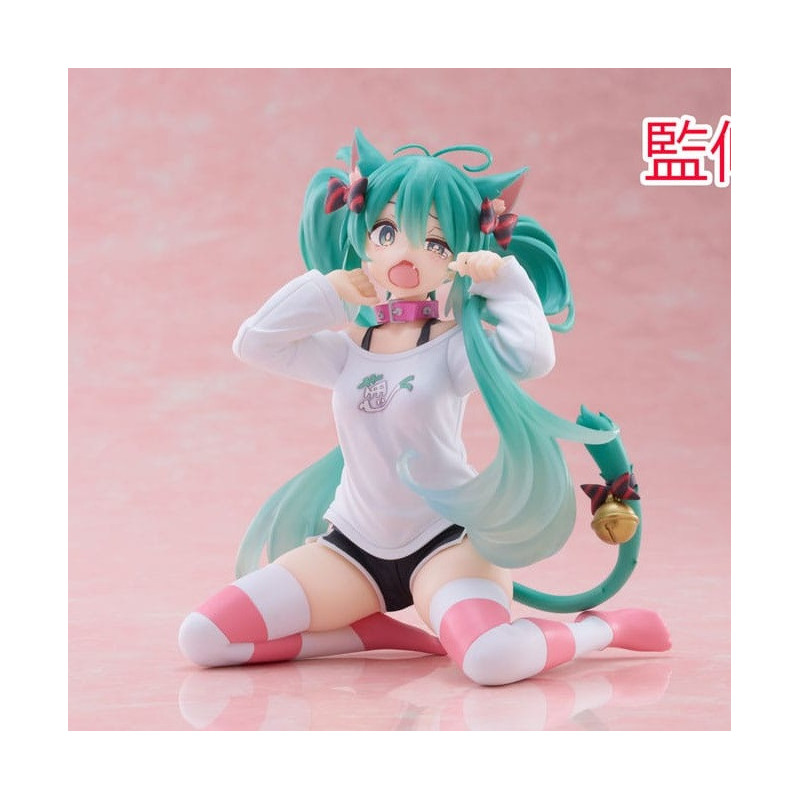 Hatsune Miku - Figurine Desktop Cute Figure Hatsune Miku Nekomimi  13 cm