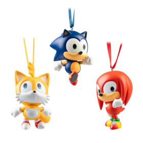 Sonic - Set de 3 ornements de sapin en résine Sonic, Tails & Knuckles