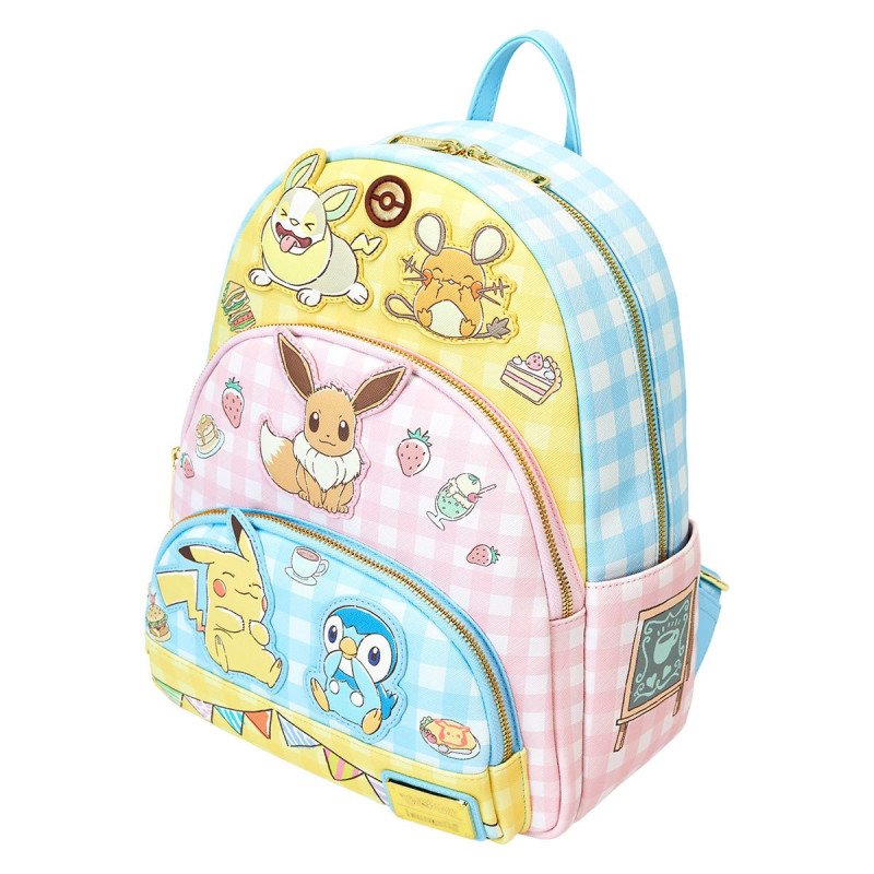 PRINTEMPS 2025 : Pokemon - Mini sac à dos Pastel Gingham Cafe Triple Pocket