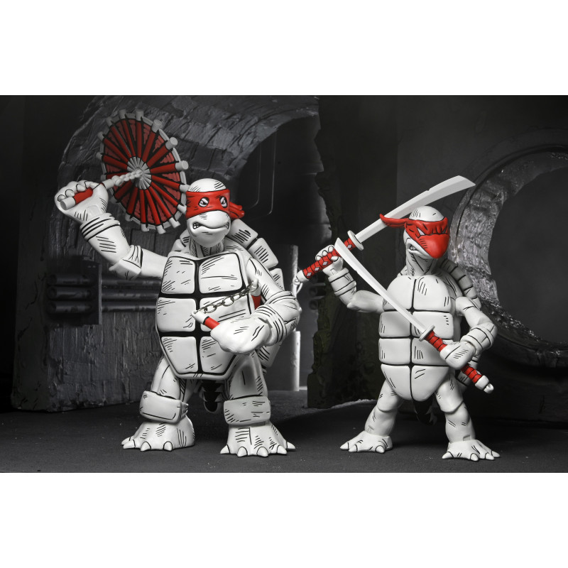 JUILLET 2025 : Tortues Ninja - TMNT - Figurines 2-Pack Black and White First Turtles