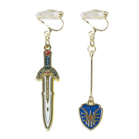 Dragon Quest - Paire de boucles d'oreilles Bouclier et épée de Lotto