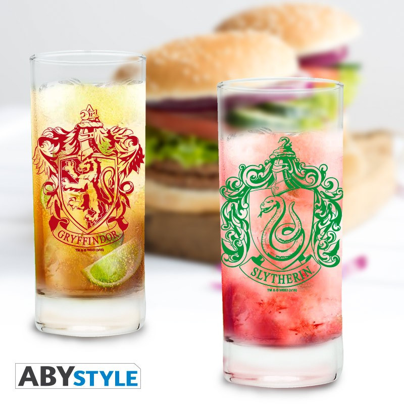 Harry Potter - Set de 3 verres Gryffindor, Slytherin & Hogwarts