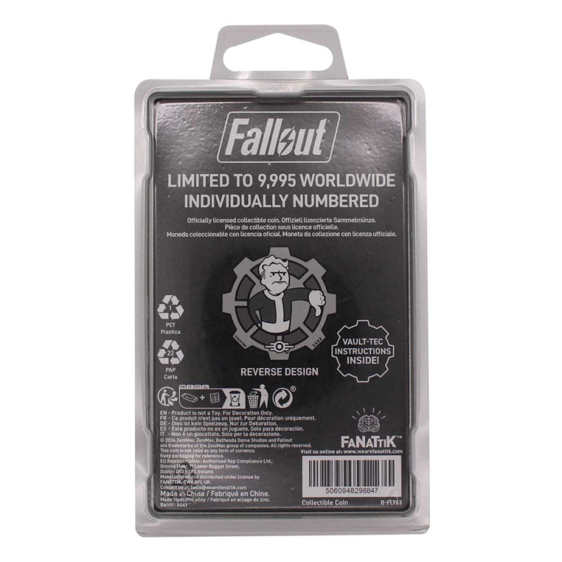 JUIN 2025 : Fallout - Pièce de collection Flip Coin Vault Boy - B&W - 9995 exemplaires