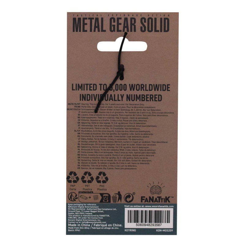 JUIN 2025 : Metal Gear Solid 2 - Porte-clé 5000 exemplaires