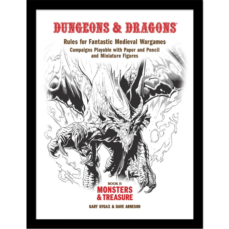 Dungeons & Dragons - poster encadré Monsters & Treasure (30 x 40 cm)