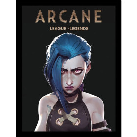 Arcane : League of Legends - poster encadré Jinx (30 x 40 cm)