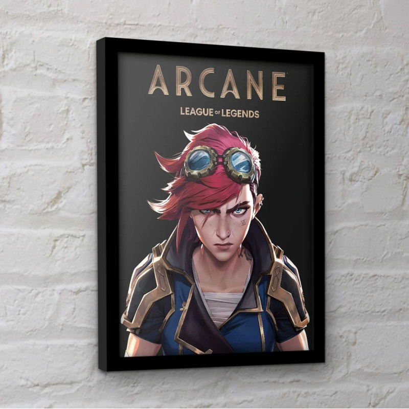 Arcane : League of Legends - poster encadré Vi (30 x 40 cm)