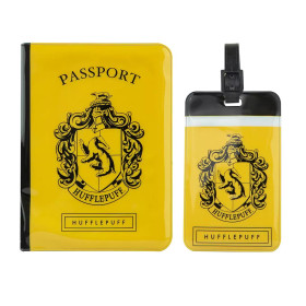 Harry Potter - Set couverture de passeport + étiquette bagage Hufflepuff