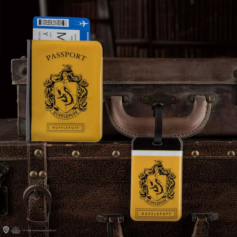 Harry Potter - Set couverture de passeport + étiquette bagage Hufflepuff