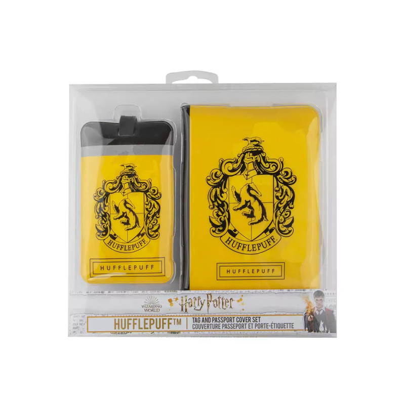 Harry Potter - Set couverture de passeport + étiquette bagage Hufflepuff