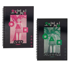 Squid Game - Carnet spirales lenticulaire Green Light Red Light