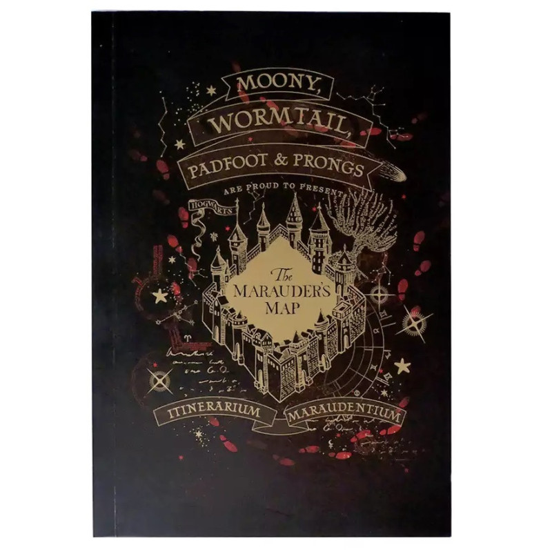 Harry Potter - Carnet souple Marauder's Map version dorée