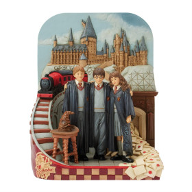 Harry Potter - Statue Ron, Hermione & Harry devant Hogwarts