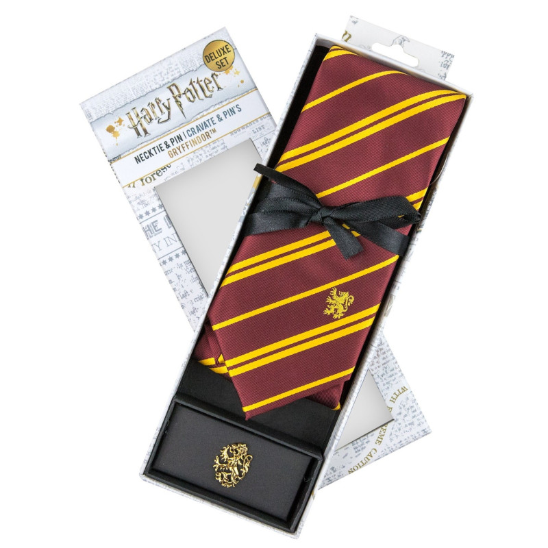 Harry Potter - cravate + pins Gryffindor - Imagin'ères