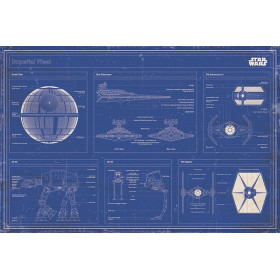 Star Wars - grand poster Imperial Fleet Blueprint (61 x 91,5 cm)