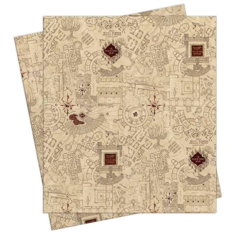 Harry Potter - 2 feuilles de papier cadeau Marauder's Map (50 x 70 cm)