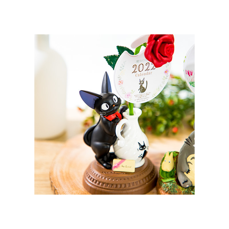 Kiki la Petite Sorcière - Petite statue Jiji et rose