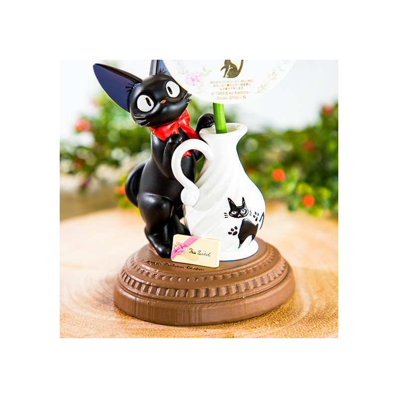 Kiki la Petite Sorcière - Petite statue Jiji et rose