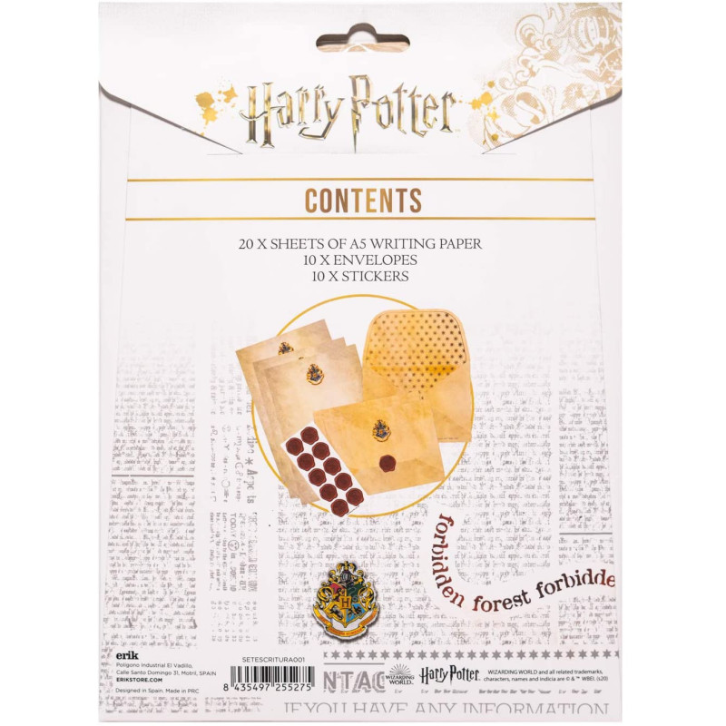 Harry Potter - Ensemble papier à lettres