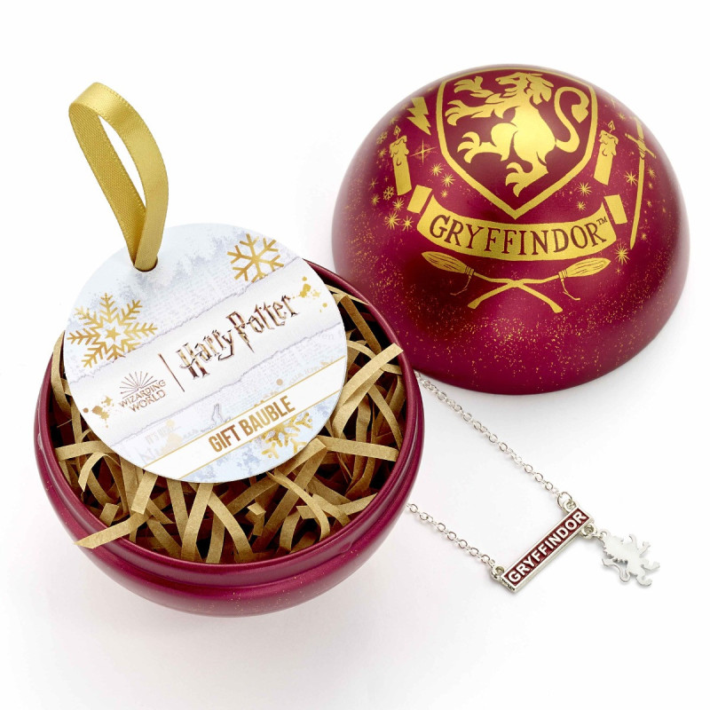 Harry Potter - Boule de sapin de Noël Gryffindor (avec collier)